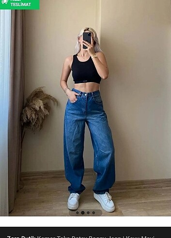 Kemer Toka Detay Baggy Jean