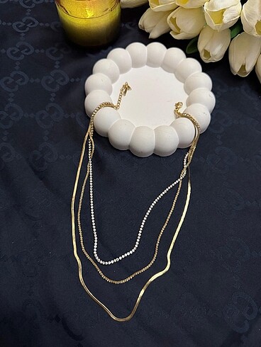 Accessorize 3 lü çelik kolye