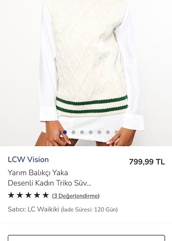 LCW Vision Beyaz Örgü Kadın Süveter