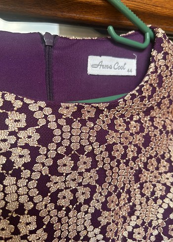 Mor Uzun Dantel Detaylı Kadın Elbise - Görsel 2