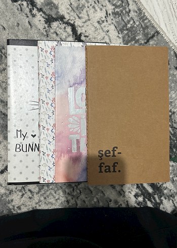 Bej ve gri renkli defter seti