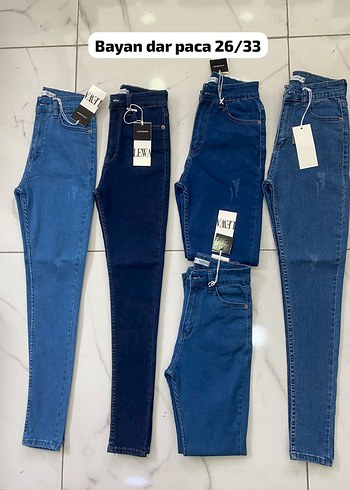 Bayan Dar Paça Lacivert ve Mavi Denim Pantolon