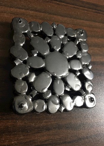 Siyah Parlak Vintage Gotik Broş - Görsel 2