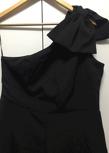 Siyah Drapeli Straplez Uzun Tulum - Görsel 3