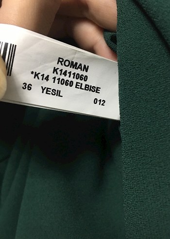 Kemer Detaylı Koyu Yeşil Kadın Uzun Elbise - Görsel 3