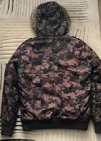 Kürk Kapüşonlu Kamuflaj Erkek Kış Montu - Görsel 2