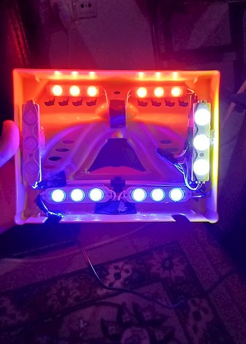 Turuncu Sarı Renkli Küçük Mini Işıklı Akvaryum - Görsel 5