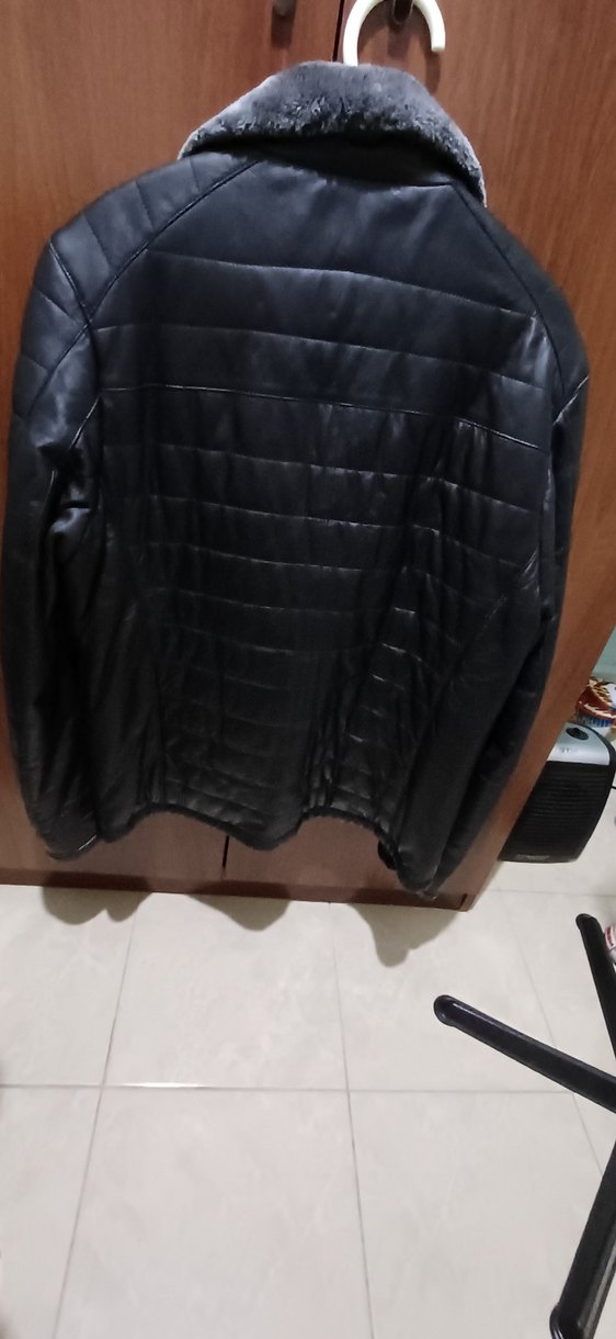 Hakiki Koyun Derisi Siyah Erkek Montu - Görsel 2