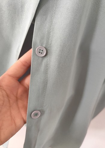 Düğmeli Uzun Kollu  Gömlek - Görsel 8
