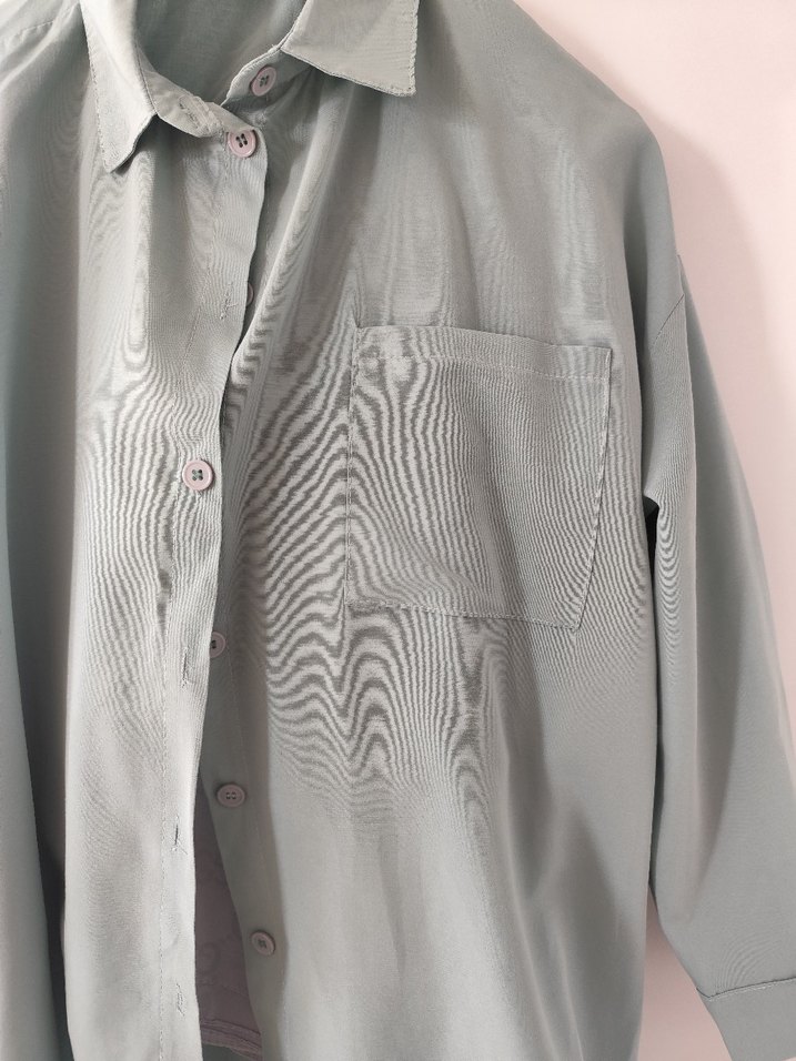 Düğmeli Uzun Kollu  Gömlek - Görsel 3