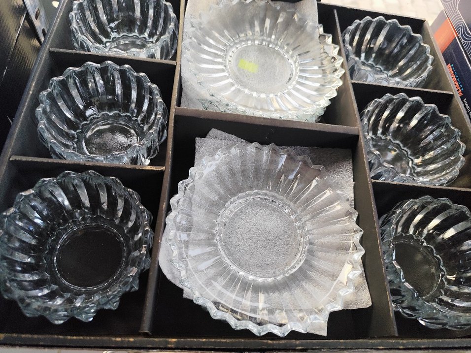 Şeffaf Kristal Desenli Çay Fincanı ve Tabağı - Görsel 3