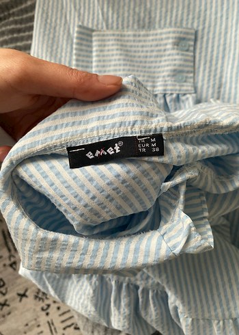 Mavi çizgili gömlek - Görsel 4