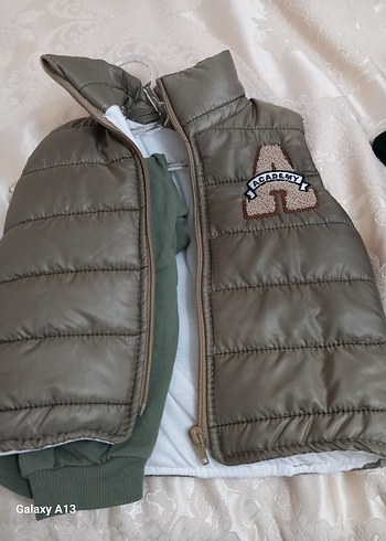 Gri Erkek Çocuk Fermuarlı Yelek ve esofman - Görsel 3