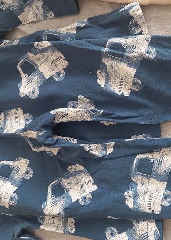 Erkek Çocuk Mavi Baskılı Uzun Kollu Pijama - Görsel 2