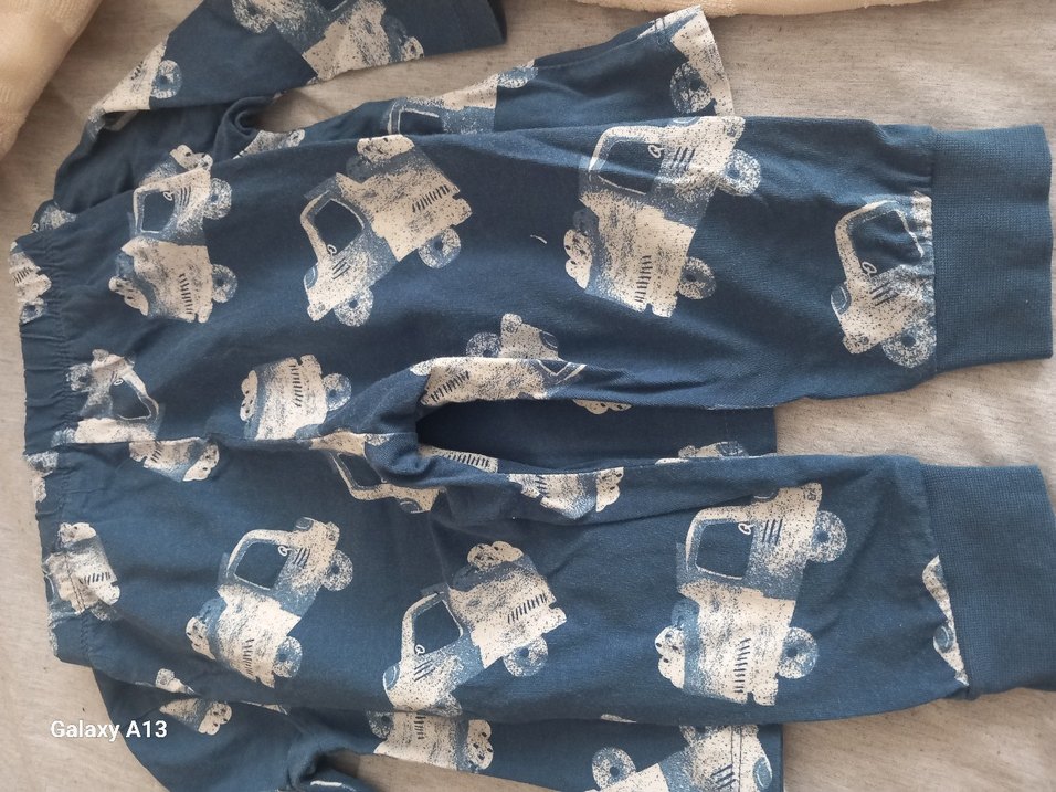 Erkek Çocuk Mavi Baskılı Uzun Kollu Pijama - Görsel 2