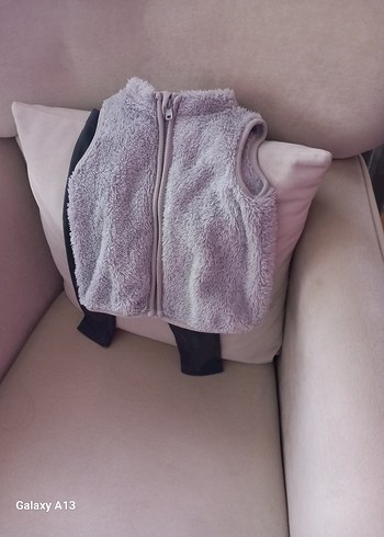 unisex Çocuk Gri Kürklü Yelek - Görsel 2