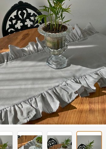 Bohem Gri Fırfırlı runner - Görsel 2