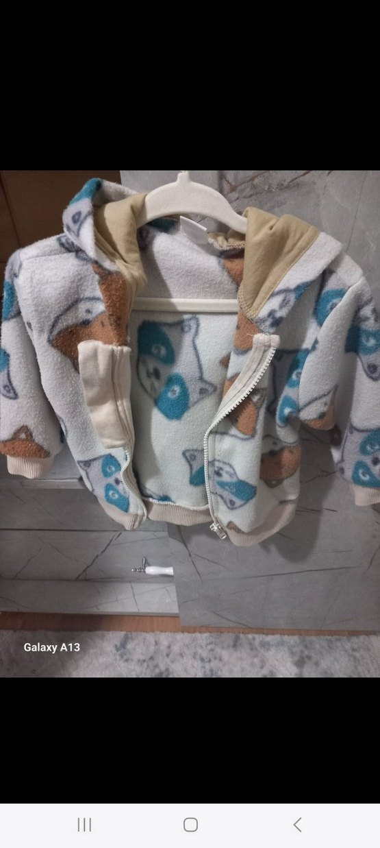 Kürklü Kapüşonlu Bebek Takımı Kahverengi - Görsel 2