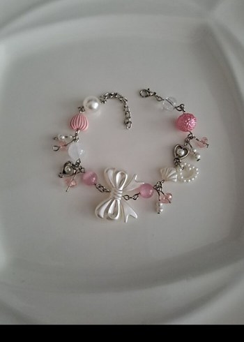 Pembe Boncuklu Bohem Gelin Bilekliği
