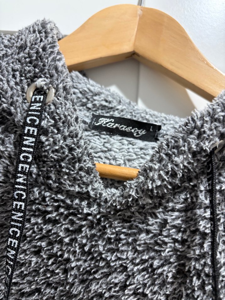 Gri Kapüşonlu Kadın Sweatshirt - Görsel 3