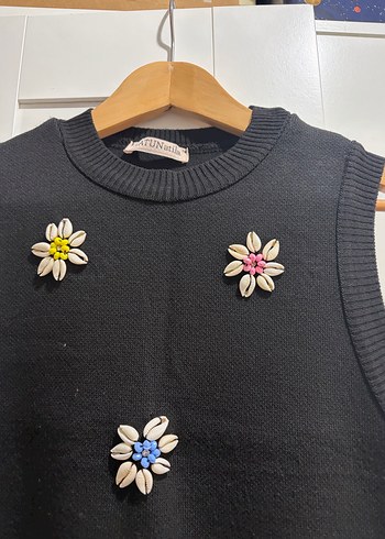 Nakışlı Çok Renkli Triko Kolsuz Süveter - Görsel 2