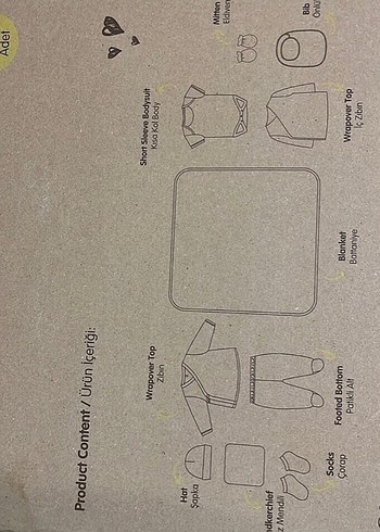 Zebra Desenli Beyaz Bebek Hastane Seti - Görsel 3