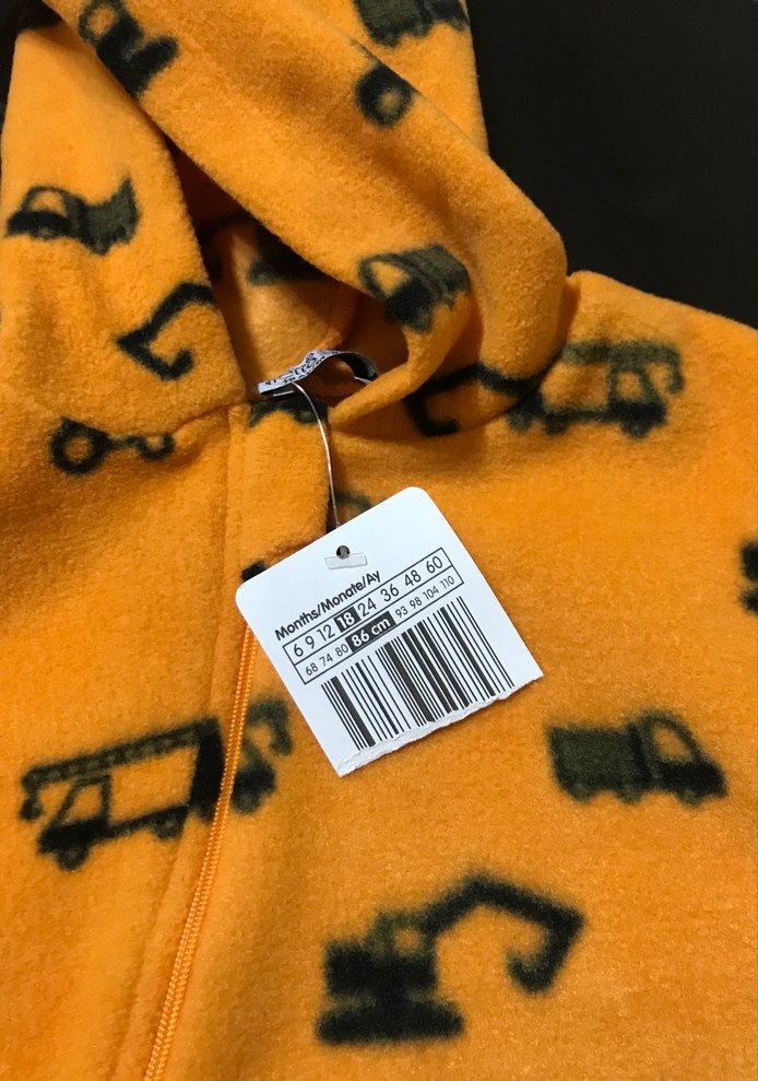 Sarı Baskılı Fermuarlı Bebek Tulumu - Görsel 3