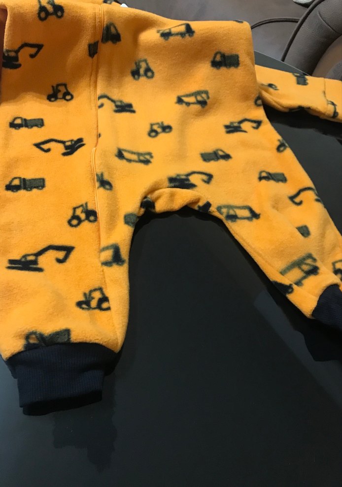 Sarı Baskılı Fermuarlı Bebek Tulumu - Görsel 4