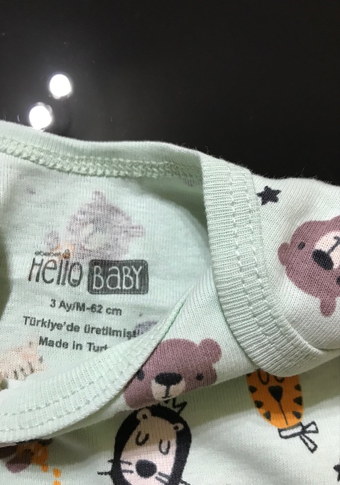 Pastel Desenli Gri Kısa Kollu Bebek Body - Görsel 4