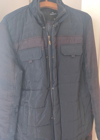 Gri Erkek Düğmeli Midi Mont - Görsel 2