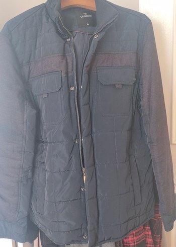 Gri Erkek Düğmeli Midi Mont - Görsel 4