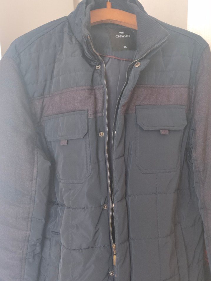 Gri Erkek Düğmeli Midi Mont - Görsel 3