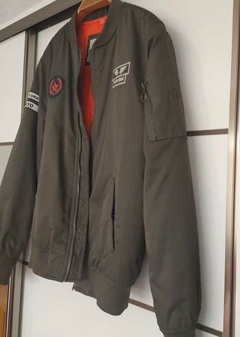 Gri Kadın Bomber Ceket, Fermuarlı, Sokak Stili - Görsel 3