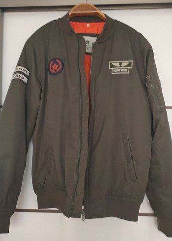 Gri Kadın Bomber Ceket, Fermuarlı, Sokak Stili - Görsel 4