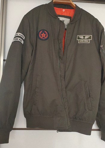 Gri Kadın Bomber Ceket, Fermuarlı, Sokak Stili - Görsel 2