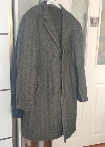 Gri Düğmeli Midi Erkek Keten Ceket - Görsel 2