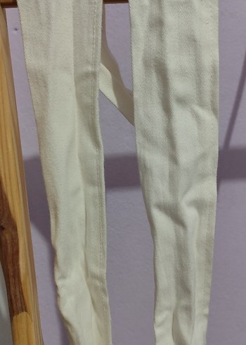 Düğmeli Keten Beyaz Midi Tulum trendyolmilla - Görsel 3