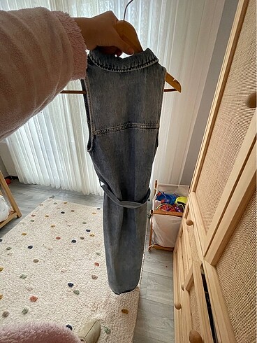 xs Beden mavi Renk Zara Jean yelek elbise