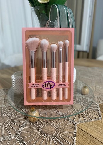 Pembe Makyaj Fırça Seti 5'li - Görsel 2