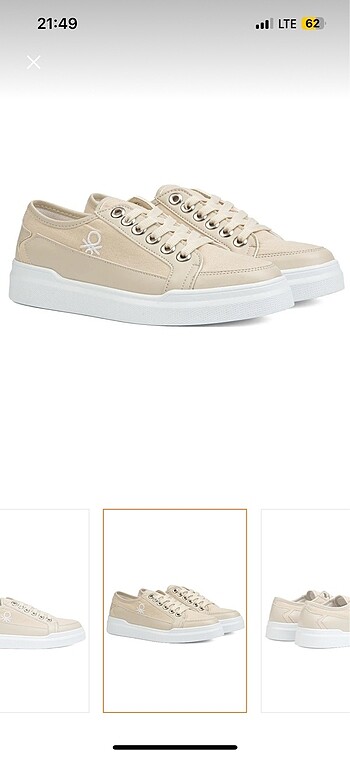 Benetton Benetton Krem Sneaker spor ayakkabı