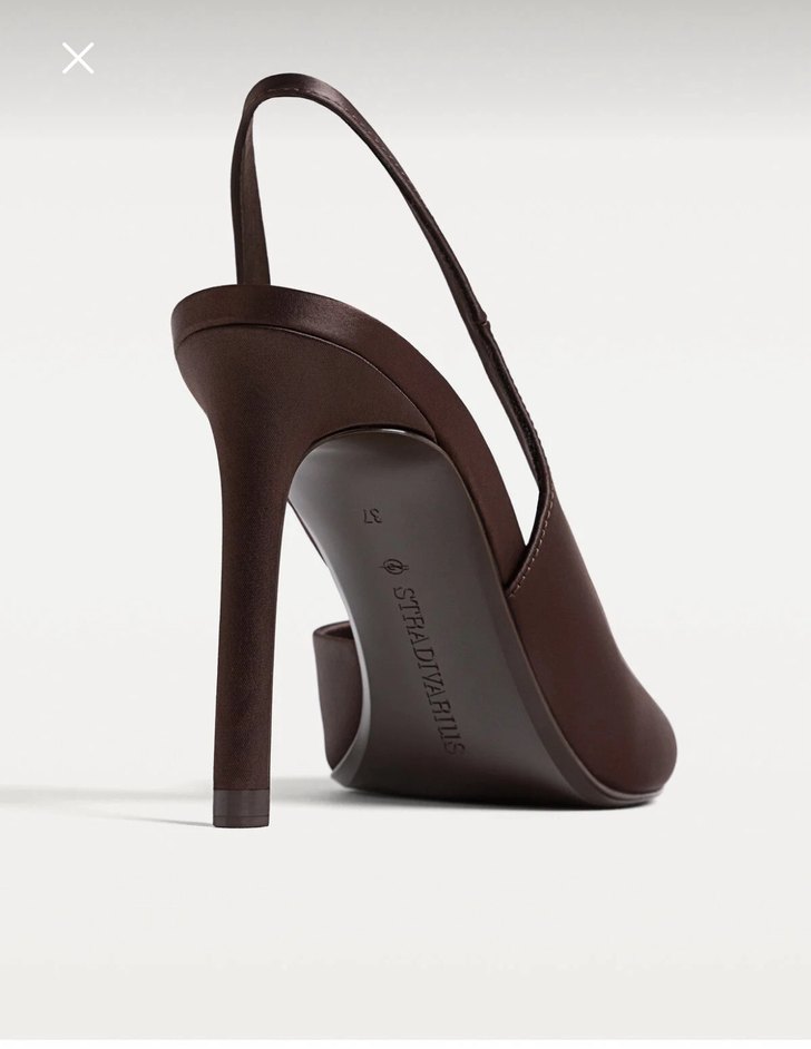 Stradivarius Saten Yüzeyli topuklu ayakkabı - Görsel 3