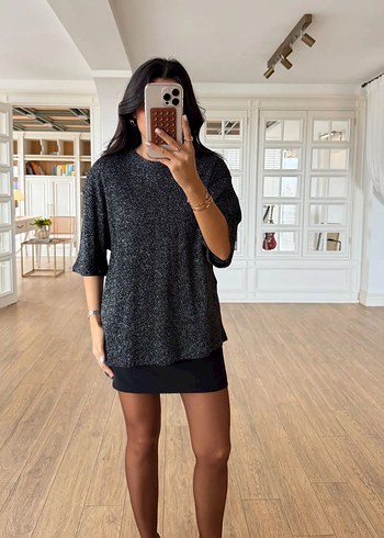 Zara oversize simli bluz - Görsel 4