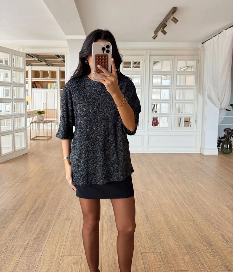 Zara oversize simli bluz - Görsel 4