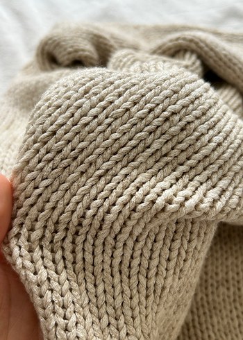 Bej Kadın Triko Bisiklet Yaka Kazak - Görsel 5