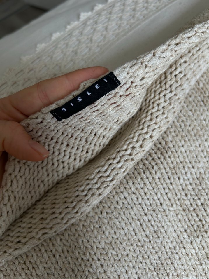 Bej Kadın Triko Bisiklet Yaka Kazak - Görsel 4