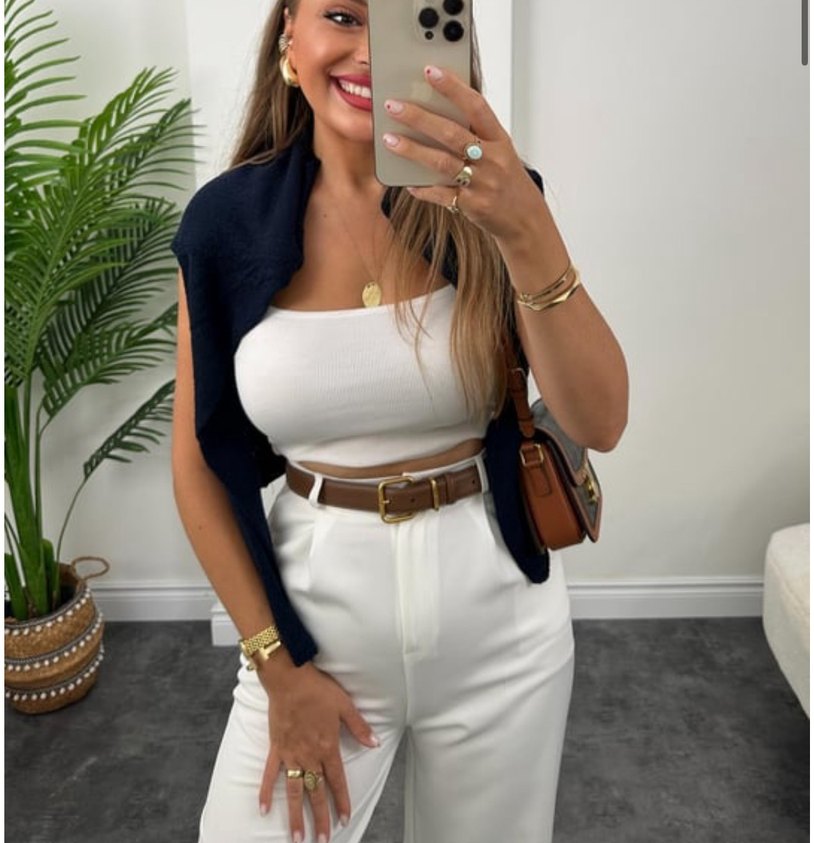 Zara Model Pileli Dökümlü Palazzo Ekru - Görsel 3