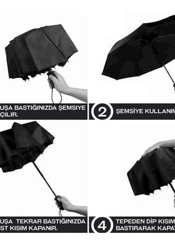 Katlamalı Siyah Gotik Kadın Şemsiye