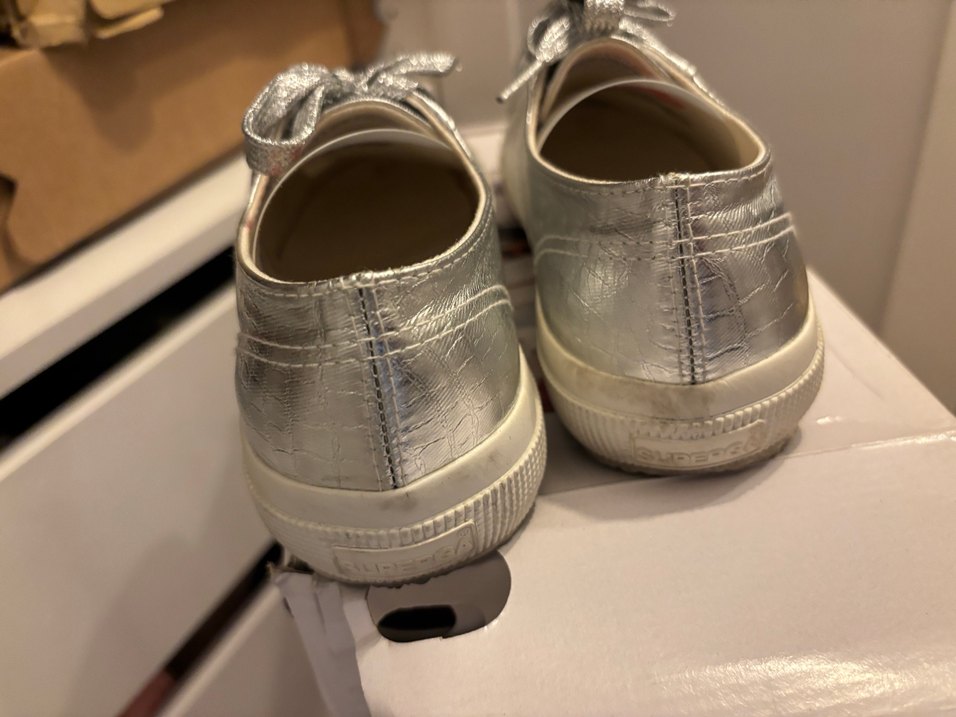 Gri Yılan Desenli Metalik Kadın Sneakers - Görsel 3