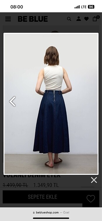 Volanlı Denim Etek