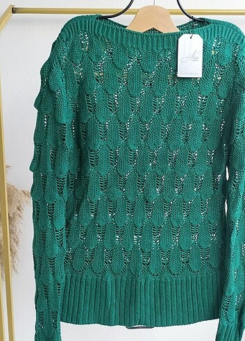 Zara AJURLU TRİKO KAZAK PAMUKLU 